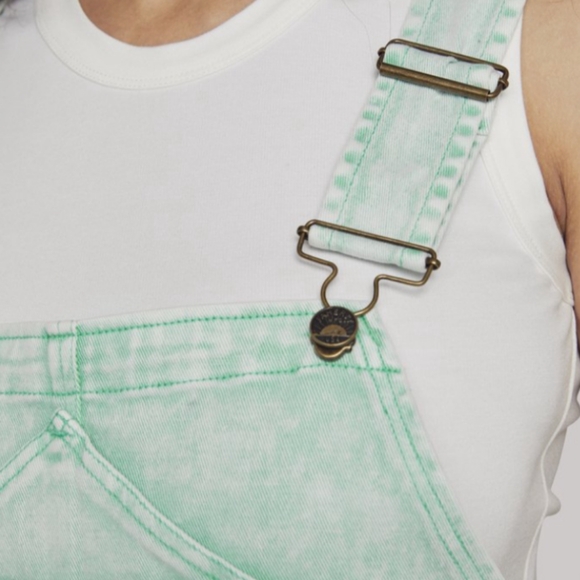 Faherty Sunwashed Mechanic Overalls Size S in Opal - Picture 4 of 6